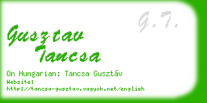 gusztav tancsa business card