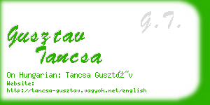 gusztav tancsa business card